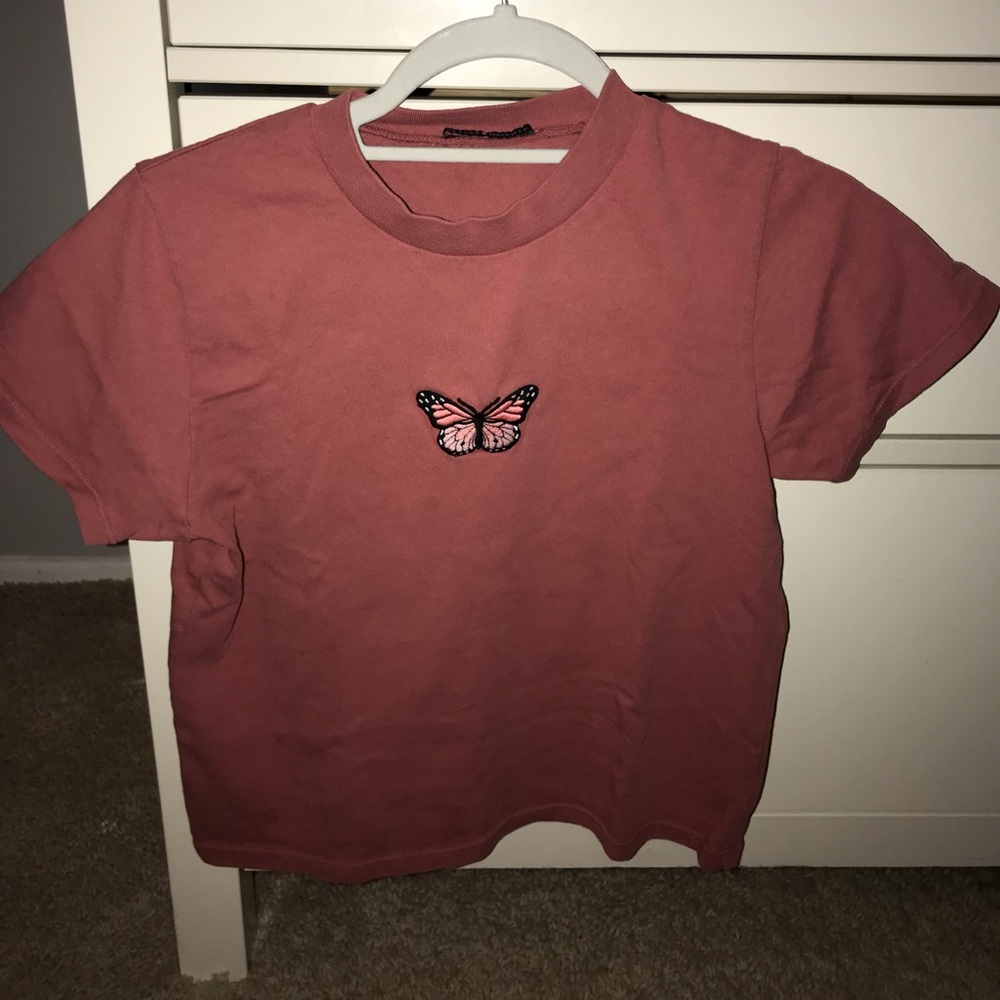 pink butterfly shirt from brandy Melville